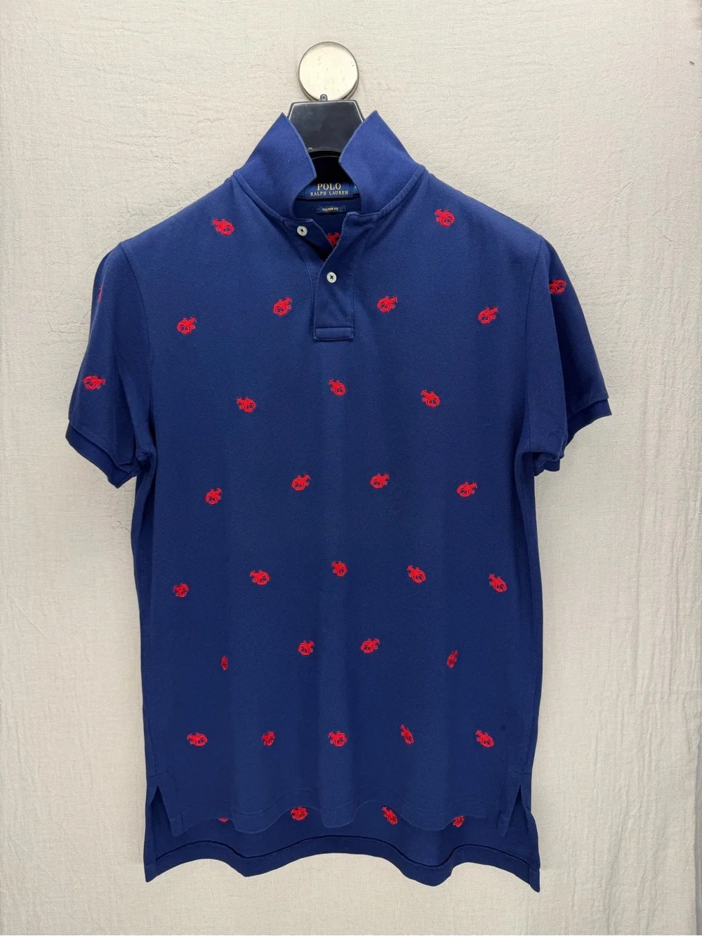Ralph Lauren Navy Polo with Red Embroidered Motif
